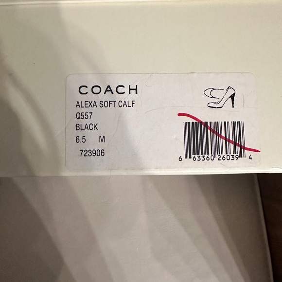 Coach ‘Alexa’ Black Leather High Heels with Signature Brown Accent -NIB - Picture 10 of 10